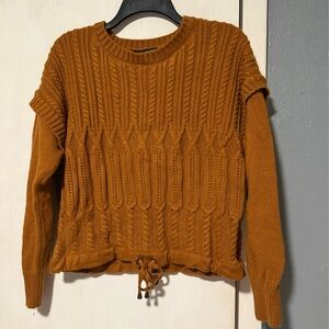 DKNY Cable Knit Brown Sweater